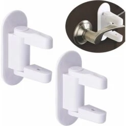 Verrous De Sécurité Pour Enfant,2pcs Serrure De Sécurité Portes Serrure De Porte à Levier Sécurite Fenetre Placard Bloc Porte Securite Bebe, Bloque Poignée Porte(Blanc)