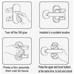 Verrous De Sécurité Pour Enfant,2pcs Serrure De Sécurité Portes Serrure De Porte à Levier Sécurite Fenetre Placard Bloc Porte Securite Bebe, Bloque Poignée Porte(Blanc) -Fispool Magasin 53470182 3