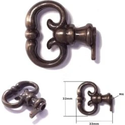 Fausse Clé De Meuble Anglaise Laitonné Vieilli Ancien Serrure Décoration Rustique Vintage Clef -Fispool Magasin 53618485 3