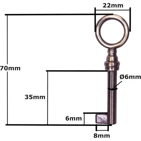 Clé De Meuble Ancien Serrure Décoration Rustique Vintage Clef Zamak (ronde-laitonné Vieilli) 5 Clé De Meuble Ancien Serrure Décoration Rustique Vintage Clef Zamak (ronde-laitonné Vieilli) – Image 3