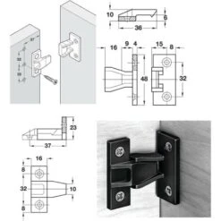 2x Ferrure D'assemblage KEKU AS (2x Mâle + 2x Femelle + 8 Vis) Connecteur Charnière Clip Meuble Tiroir Placard Cuisine Porte Plaque Bois -Fispool Magasin 53620464 2