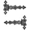 2x Charnière Plate Meuble Ancien Vintage 70x105 Retro Fer Forgé Noir Rustique Armoire Porte Placard