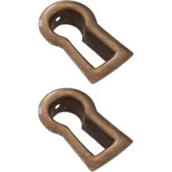 2x Entrée De Clé Laiton Bronze à Encastrer Clef Vintage Rustique Meuble Ancien