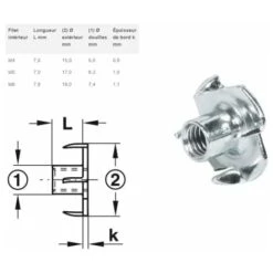 4X Vis Pied De Meuble M4x15 + 4X écrous à Griffe M4 Réglable Embout Table Chaise étagère -Fispool Magasin 53869399 5