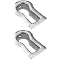 2x Entrée De Clé Laiton Argent à Encastrer Clef Vintage Rustique Meuble Ancien