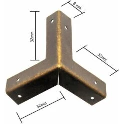 Lot De 10 Coins De Meubles En Métal Antique, Coins De Protection Des Bords Pour Caisses Et Meubles - Style Vintage En Laiton Vieilli - 32 X 32 Mm,Starlight -Fispool Magasin 54078507 4