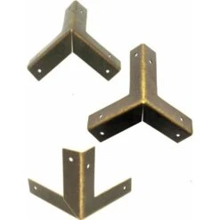 Lot De 10 Coins De Meubles En Métal Antique, Coins De Protection Des Bords Pour Caisses Et Meubles - Style Vintage En Laiton Vieilli - 32 X 32 Mm,Starlight -Fispool Magasin 54078507 5