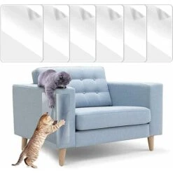 Protecteur Rayure Chat Protecteur De Rayure De Chat,Protecteur De Chat Catch Scratch Transparent Flexible,Pet Couch Protector Stop Chats Scratching Furniture Éviter Les Rayures，Starlight，6Pcs