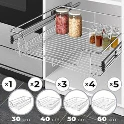 Nova Tiroir Amovible Pour La Cuisine Avec Des Guides Métalliques Coulissants Diverses Largeurs Taille : 40 Cm -Fispool Magasin 54331473 2