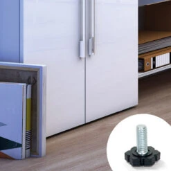 Emuca Vérin De Réglage Pour Pied De Meuble, Hexagonale, M6, Hauteur 20 Mm, Acier Et Plastique, 20 Ut. 8 Emuca Vérin De Réglage Pour Pied De Meuble, Hexagonale, M6, Hauteur 20 Mm, Acier Et Plastique, 20 Ut. -Fispool Magasin 54868273 2