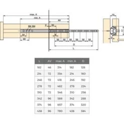 Emuca Paire De Coulisses Pour Tiroirs, à Billes, 17 X 246 Mm, Sortie Partielle, Zingué, 5 Ut. -Fispool Magasin 54868418 4