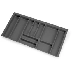 Emuca Range-couvert Optima Pour Tiroir De Cuisine Vertex/Concept 500, Module 900 Mm .Panneau 16mm, Plastique, Gris Anthracite