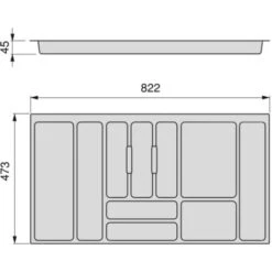 Emuca Range-couvert Optima Pour Tiroir De Cuisine Vertex/Concept 500, Module 900 Mm .Panneau 16mm, Plastique, Gris Anthracite -Fispool Magasin 54868692 4