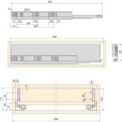 Emuca Kit De Tiroir Pour Cuisine Et Salle De Bain Vertex De Hauteur 93 Mm Avec Panneaux Incluses., 450, Peint En Blanc, 1 Ut. -Fispool Magasin 54869143 4