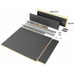 Emuca Kit De Tiroir Pour Cuisine Et Salle De Bain Vertex De Hauteur 93 Mm Avec Panneaux Incluses., 450, Peint En Blanc, 1 Ut. -Fispool Magasin 54869143 5