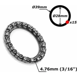 2x Roulement Cage à Billes Vélo Acier 28mm 39mm 15 Billes 4,76mm Universel Direction Vélo Bricolage -Fispool Magasin 55014396 3