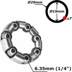 2x Roulement Cage à Billes Vélo Acier 19mm 29mm 7 Billes 6,35mm Universel Pédalier Vélo Bricolage -Fispool Magasin 55014423 3