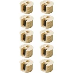 10x Boitier Excentrique 15mm Assemblage Plastique Insert Acier épaisseur Bois 19mm Beige Connecteur Meuble