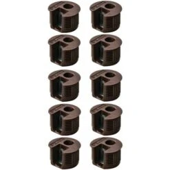 10x Boitier Excentrique 15mm Assemblage Plastique Insert Acier épaisseur Bois 19mm Marron Connecteur Meuble