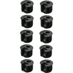 10x Boitier Excentrique 15mm Assemblage Plastique Insert Acier épaisseur Bois 19mm Noir Connecteur Meuble