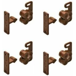 4x Loqueteau A Rouleau Plastique Marron Loquet Porte Armoire Meuble Placard Meuble Cuisine Salle De Bain