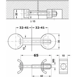 2x Ferrure D'assemblage Raccord De Plan De Travail Bois Meuble Lit Berceau M6 Longueur 65mm Acier Zingué -Fispool Magasin 55287577 2