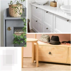 10 Pcs Poignées De Tiroir Rondes Antique 30mm Bouton Meuble Bronze Pour Placard Commode Avec Vis -Fispool Magasin 55453178 5