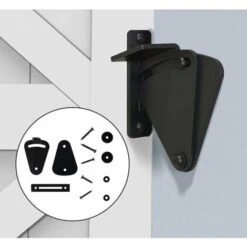 Verrou De Porte Coulissante Noir De Grande Taille à 90 Degrés, Boucle à Angle Droit, Verrouillage Pour Porte Coulissante, Travail Pour Portes De Poche, Garage Et Abri De Jardin，Starlight -Fispool Magasin 55490631 4