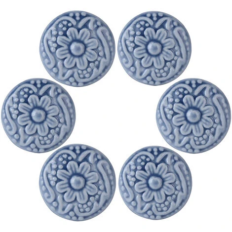 10 Pcs Bouton De Tiroir En Céramique Poignée De Meuble Ronde Gravure Vintage Avec Vis - Bleu 7 10 Pcs Bouton De Tiroir En Céramique Poignée De Meuble Ronde Gravure Vintage Avec Vis - Bleu – Image 5