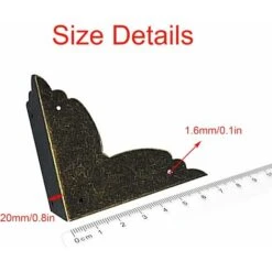 8 Pièces Vintage Protecteur Décoratif D'angle En Fer Protecteurs D'angle En Métal Pour Meubles De Protection D'angle De Meuble En Bronze Pour Meuble Et Boîte En Bois Coffret à Bijoux Bronze 70X70X20mm -Fispool Magasin 55764669 2