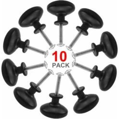 10PCS Noir Tiroir De Porte Poignée, 30mm Bouton De Meubles, Unique Trou Rond Boutons De Tiroir, Boutons De Porte, Poignées De Meuble Pour Placard Armoire Cuisine, Chambre D'enfant