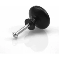 10PCS Noir Tiroir De Porte Poignée, 30mm Bouton De Meubles, Unique Trou Rond Boutons De Tiroir, Boutons De Porte, Poignées De Meuble Pour Placard Armoire Cuisine, Chambre D'enfant -Fispool Magasin 55942814 3