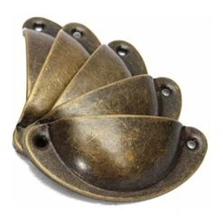 10pcs Poignée De Coquille Vintage Pour Tiroir Armoire Meuble Cuisine, Fer Incurvé Bouton De Porte De Placard Retro 8,2 Cm X 3,5 Cm Laiton Antique