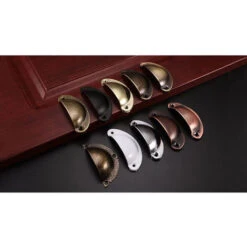 10pcs Poignée De Coquille Vintage Pour Tiroir Armoire Meuble Cuisine, Fer Incurvé Bouton De Porte De Placard Retro 8,2 Cm X 3,5 Cm Laiton Antique -Fispool Magasin 55942873 5