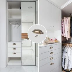 Lot De 10 Poignée Bouton De Porte 98mm Décoration Pour Meuble Tiroir - Laiton Antique -Fispool Magasin 55942895 3