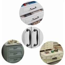 20pcs Poignée De Porte 128mm Entraxe Noir Bâton Cuisine Armoire Tiroir Chambre Tirer -Fispool Magasin 55942907 5