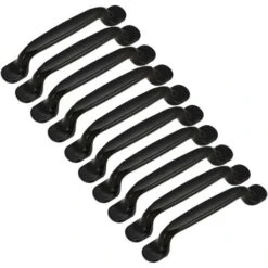 10x Poignée De Porte Cuisine Armoire Placard Tiroir Chambre Meubles Tirer Entraxe 128mm, Aluminium Noir