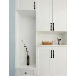 10x Poignée De Porte Cuisine Armoire Placard Tiroir Chambre Meubles Tirer Entraxe 128mm, Aluminium Noir -Fispool Magasin 55942913 4