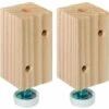 2x Pied Réglable Ajustable Vérin Vis De Réglage Poussoir Butée Avec Bloc Bois Meuble, Hauteur 55mm