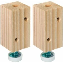 2x Pied Réglable Ajustable Vérin Vis De Réglage Poussoir Butée Avec Bloc Bois Meuble, Hauteur 55mm