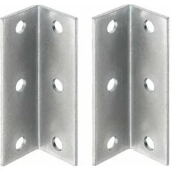 2x équerre De Fixation étagère Acier à Visser 27x27x80 6 Trous Ferrure Assemblage Bois Support Meuble Lit Table étagère Armoire