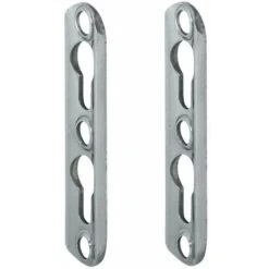 2x Ferrure D'assemblage Cadre Lit 75mm Acier Plaque 2 Trous à Visser Connecteur Attache Fixation Support Meuble Plaque Bois Table Chaise étagère Armoire