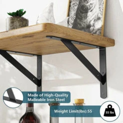 BR-Vie Wandregalhalterung, 8 Stück 90-Grad-Dreieckshalterungen Aus Stahl, Regalhalterungen 200 Mm X 120 Mm, Eckhalterung (Schwarz) -Fispool Magasin 56197237 4