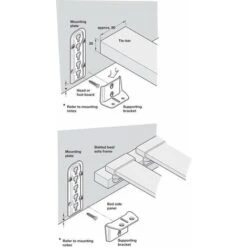 Ferrure D'assemblage Pour Lit équerre De Fixation Acier Hauteur Réglable Barre Centrale Sommier Latte Support Attache Meuble -Fispool Magasin 56343774 5