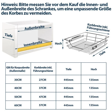 Randaco 2x 30cm Tiroir De Cuisine Placard Coulissant Tiroir Télescopique Cuisine étagère Panier Coulissant 5 Randaco 2x 30cm Tiroir De Cuisine Placard Coulissant Tiroir Télescopique Cuisine étagère Panier Coulissant – Image 3