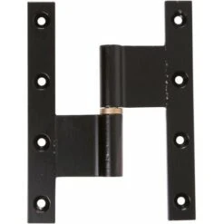 Paumelle Gauche Noire Renforcée - 160 X 120 Mm - Grand écart - Faure Et Fils