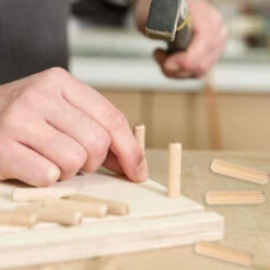 Lot De 50 Tourillons Cheville En Bois Massif Pour Bricolage Et Travail Du Bois - 5x30mm -Fispool Magasin 56801690 4