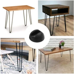 Lot De 8 Protection Pour Pied De Chaise Jambes En Épingle à Cheveux Noir -Fispool Magasin 57562408 5