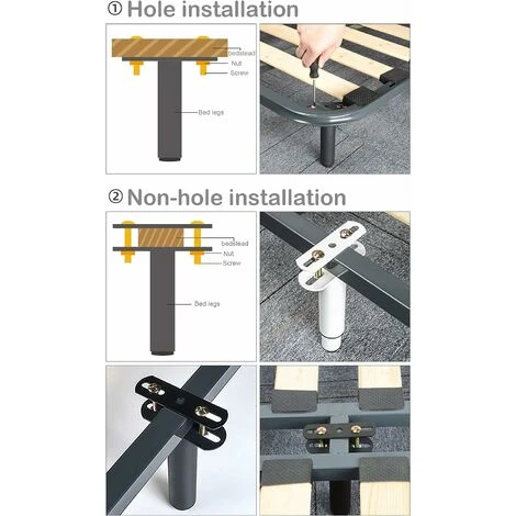 Pieds De Lit Réglables, Rétractables Et Robustes Pour Cadre De Lit, Pieds De Support En Métal, Convient Pour Armoire, Canapé, Lit, Pièces De Rechange 17,8 Cm à 33 Cm LO-Ron 6 Pieds De Lit Réglables, Rétractables Et Robustes Pour Cadre De Lit, Pieds De Support En Métal, Convient Pour Armoire, Canapé, Lit, Pièces De Rechange 17,8 Cm à 33 Cm LO-Ron – Image 4