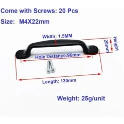 20x Cuisine Armoire Porte Poignées Placard Tiroir Chambre Meubles Tirer Entraxe 96mm, Aluminium, Avec Des Vis -Fispool Magasin 58078611 2